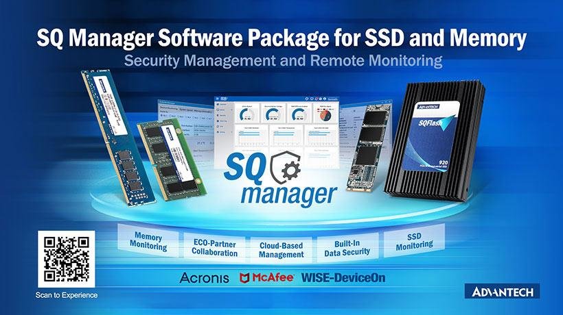 Advantech Releases SQ Manager Software Package for SSD and Memory Remote Monitoring and Security Management